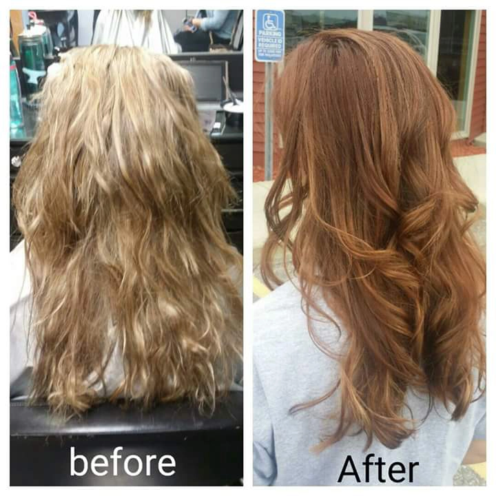 before and after hair color